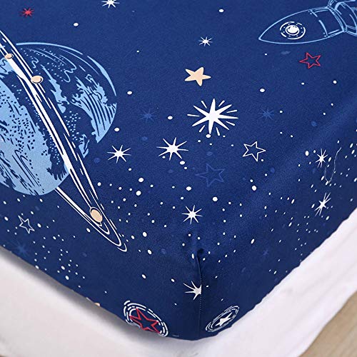 Chickwin Drap Housse Cartoon Impression Antidérapants Housse De Matelas, 100% Polyester Confortable Respirant Drap-Housse Poche Profonde 30cm - Résistant...