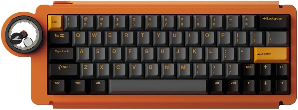 Ice Ring 63 RT HE Magnetic Wired Gaming Keyboard, 0.01mm Accuracy, 0.125ms Latency, TTC KOM Hall Effect Magnetic Switches, Lightweight All-Metal, RGB Gaming Accessories – Starburst Orange