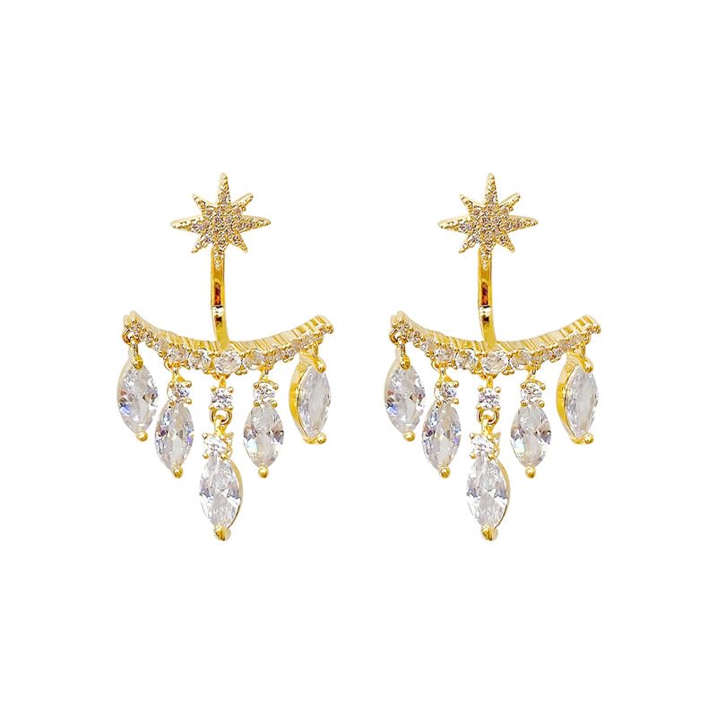 ARZONAIsimplicity and retro awn star tassel diamond earrings female ins tide cold wind light luxury earrings for women and Girls