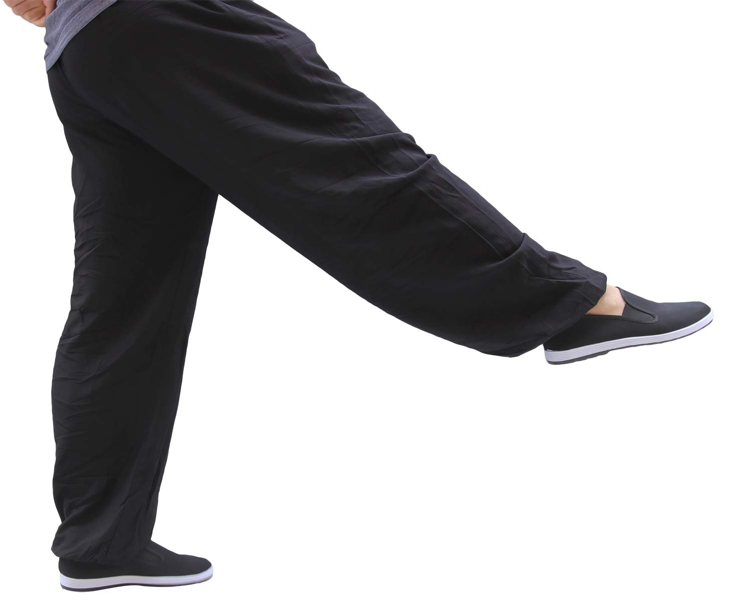 Pantalones de Tai Chi Hombre y Mujer y Niño Pantalones de Yoga Qigong Abierto a los Tobillos Pantalones Kung Fu Wing Chun Artes Marciales Chinas Anchas y Agradables Viscosa - 2 Bolsillos