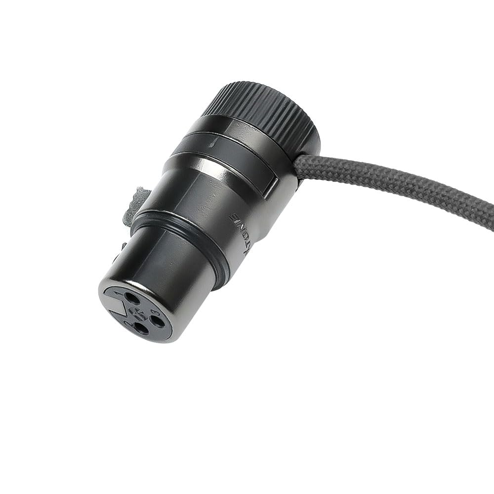 Alvin's Cables Câble rotatif à profil bas XLR mâle vers femelle en spirale ultra-flexible femelle renforcé aramide pour Sony | Canon | Blackmagic Pro Cameras & Studio Audio (Black)
