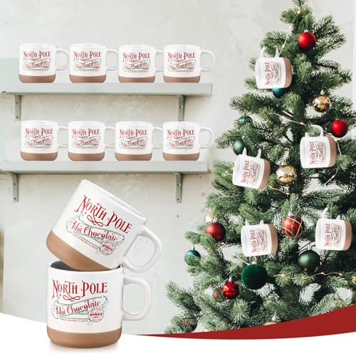 Set de 10 Tazas de Cerámica para Chocolate Caliente Navidad miniatura 6
