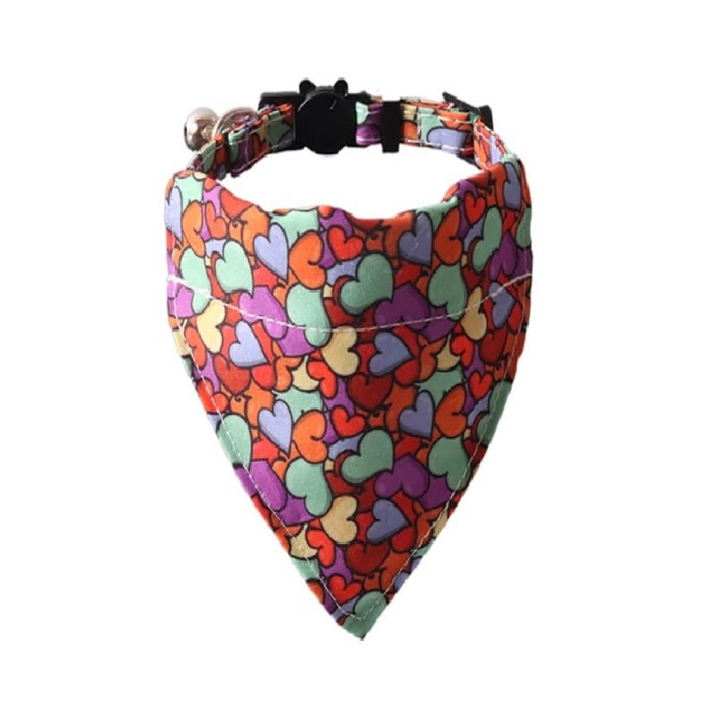 Bandana Cat Collars and Bell, Multicolor, Multicolour