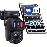 INQMEGA [20X Optical Zoom] 6MP Solar Security Camera with Dual-Screen,Solar Camera Wireless Outdoor,Color Night Vision,Dual Screen,2.4G WiFi
