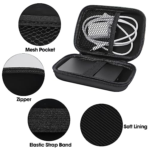 Sounce Rugged Hard Drive Case,6.35cm/2.5-inch, Hard Disk Docking Station, Portable Storage Shell for Hard Disk USB Cable Power Bank Mobile Charger Earphone, Waterproof (Black)