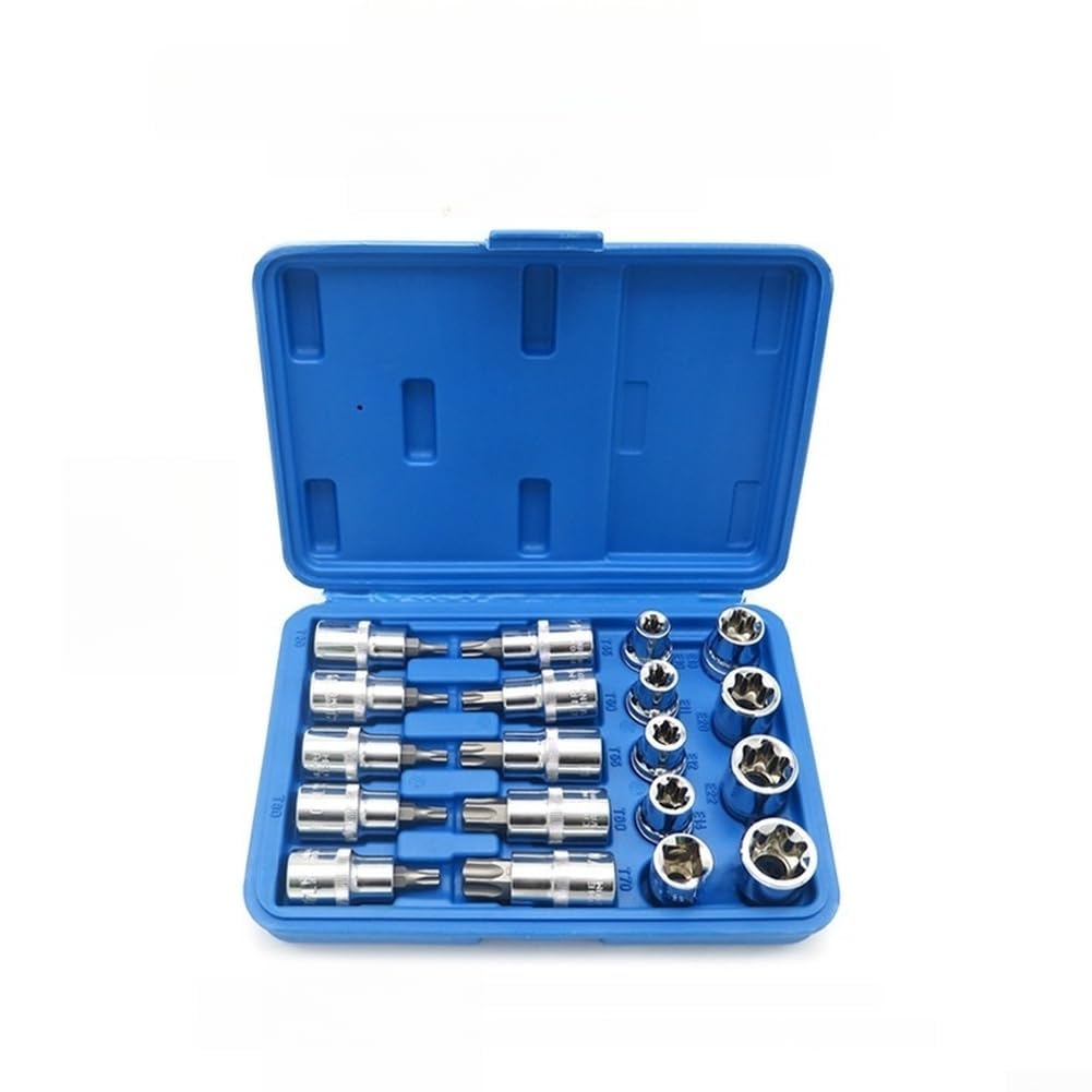 Lot de 19 embouts de vissage pour dents extérieures e10 robustes