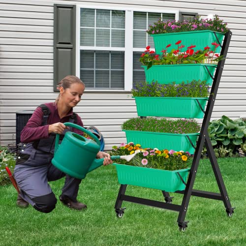 Torevsior 5 Tiers Vertical Garden Bed, Vertical Garden Planter Indoor And Outdoor, Vertical Elevated Garden Bed Perfect For Vegetables Flowers Herbs #TOP5