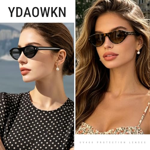 2-Pack YDAOWKN Men's or Women's Retro Small Oval Sunglasses (Various) - image 2