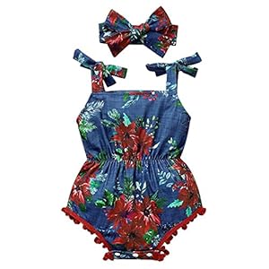 Maacie MCX008S21LZY Jumpsuit voor baby’s, vierkante hals, vlinderdas, trim, overall voor meisjes, mouwloze luipaardjurk