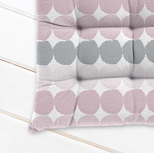 Image of Cotton Shell with Cotton Filled Printed Chair Cushion (Pink Coin , 40 X 40 cm)