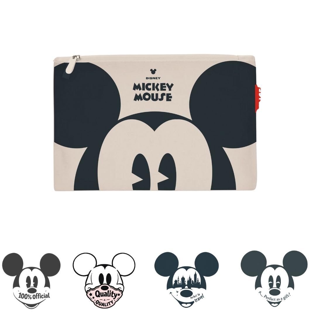 ARDITEX, Topolino Mouse Borsa Da Toilette, Astuccio da Toilette per Trucco, Beauty Case per Bambini in Tessuto con Cerniera, ideale per organizzare Cosmetici o Piccoli Oggetti, Cotone, 22,5 x 16 cm