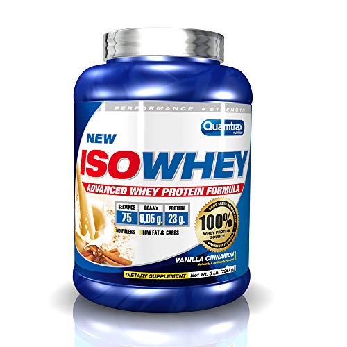 Quamtrax Nutrition Suplemento para Deportistas Isowhey, Sabor a Vainilla Cinnamon - 2267 gr