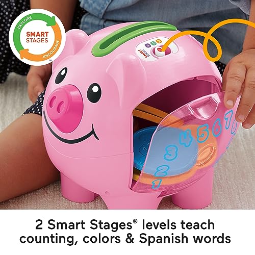 Image of Fisher-Price Learning Toy Bundle with Laugh & Learn Smart Stages Piggy Bank and Singin' Soccer Ball for Infants and Toddlers