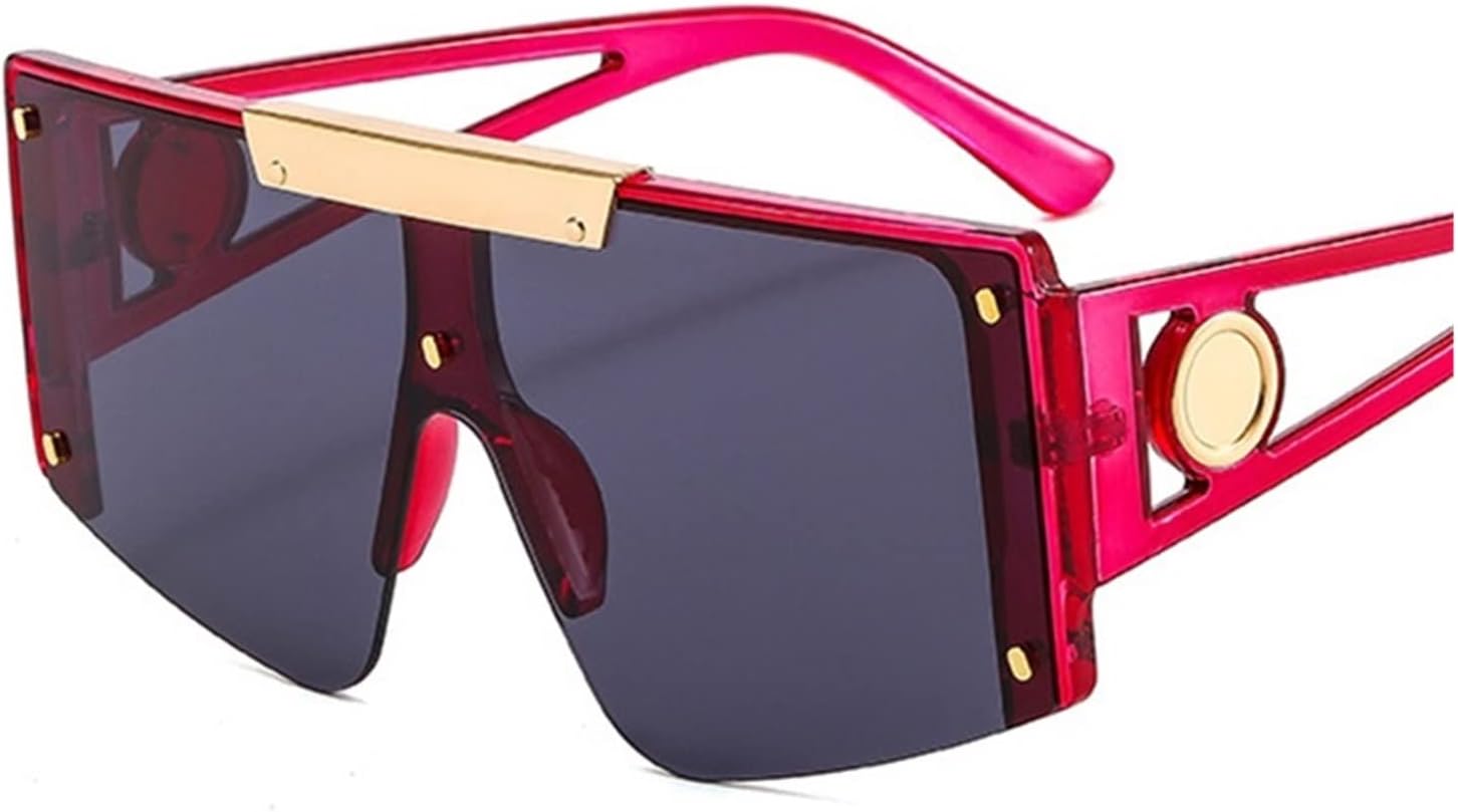 Oversized Ladies Sunglasses Luxury Big Frame Glasses Man Vintage Flat Top Square Arched Wide Leg Sunglasses Women UV