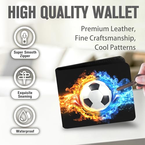 Image of Kids Wallet for Boys, Cool Wallets for Teen Son Ages 4 5 6 7 8 9 10 11 12 13 14 15 16, Leather Bifold Purse with Coin Pocket ID Window, Christmas Birthday Gift for Kid Men Boy Youth Guys