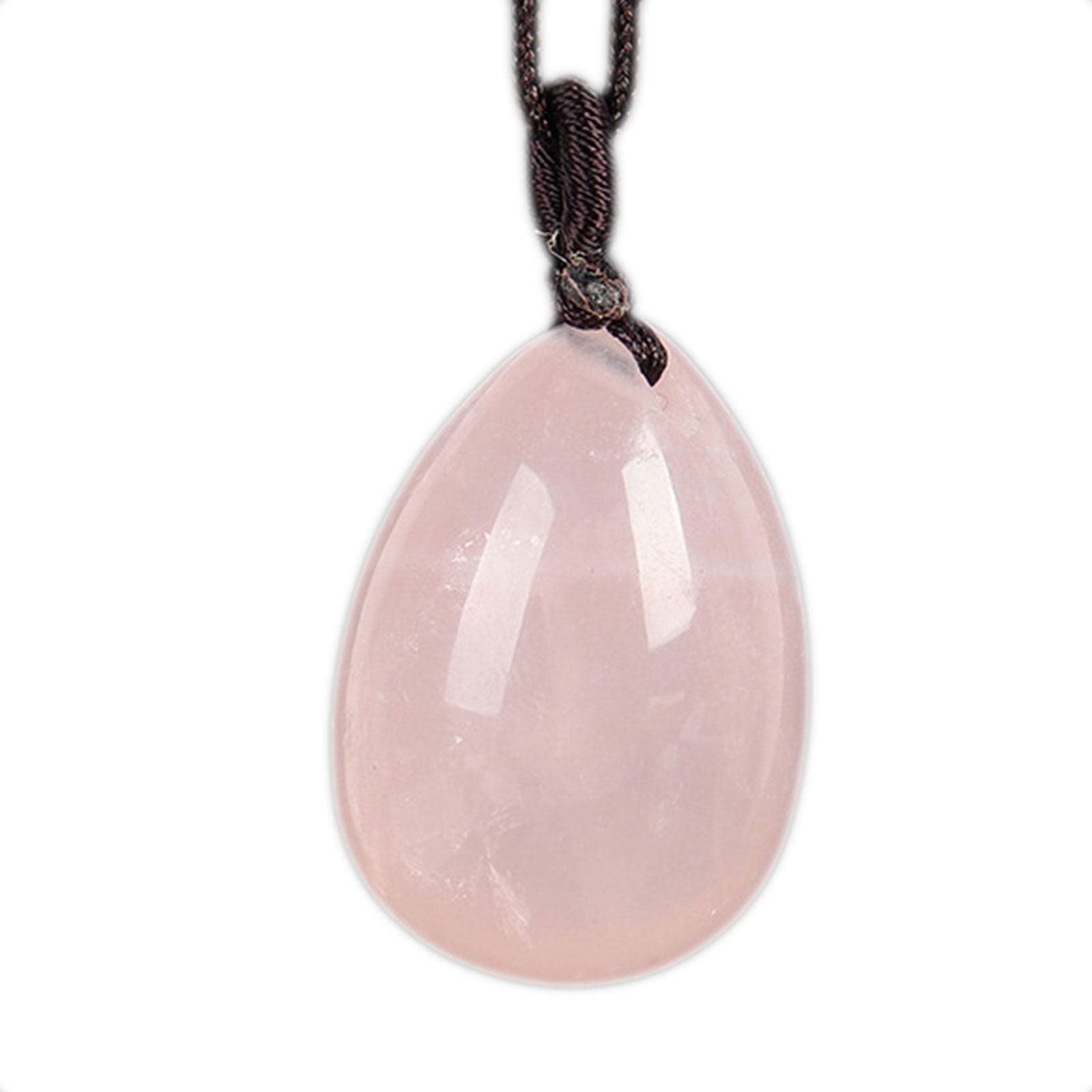 YEDECOR Droplets Shaped Natural Stone Pendants Carved Stone Egg Shape Necklace Healing Crystal Quartz Pendants Necklace Adjustable Braided Rope Pendants for Boys Girls Men Women Gift,RoseQuartz