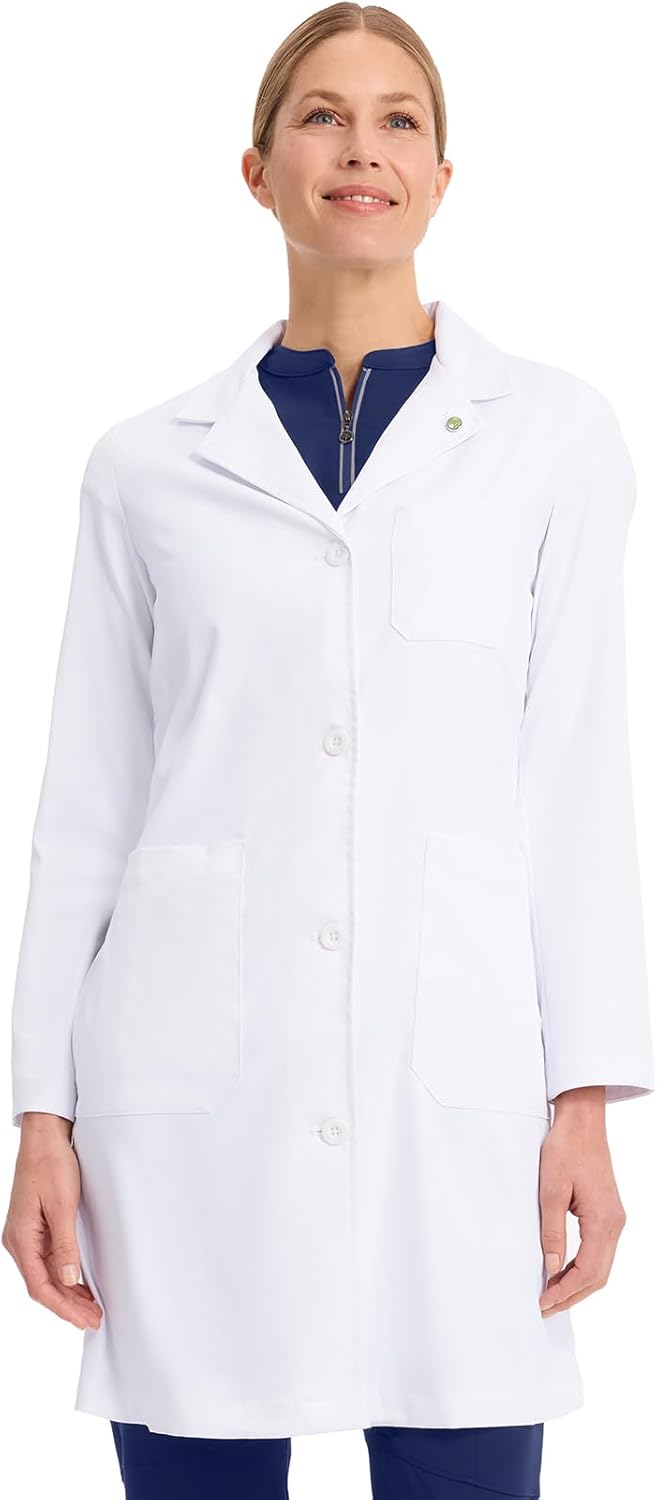 Healing Hands Lab Coat For Woman Faye White Coat with 5 Pockets, Moisture Wicking and 2-Way Stretch 5161