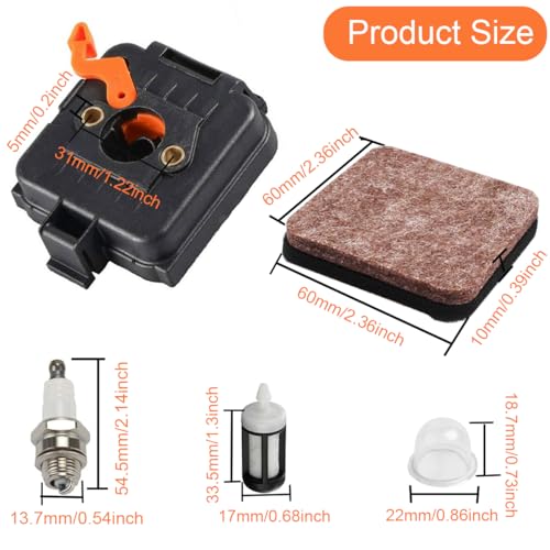 ZAMDOE Air Filter Cover Housing Kit fits for STIHL HS80 FS80 FS85 BG75 FC75 FS75 HT75 FR85T KM85 FH75 HL75 FC85 FR85 KA85R Grass Trimmer with Air Cleaner Base Air Filters Plug Fuel Filter Primer Bulb - Image 2