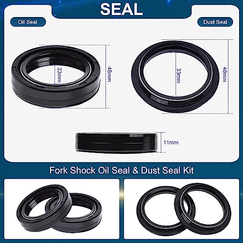Image of 33X46X11mm Fork Oil Seal & Dust Seal Kit For Honda CB400 A T F,CX500 B /CB /CC,CMX 250 Rebel,CM250,CL /CBX 250, CM400C A E T 1976 1977 1978 1979 1980 1981 1982 1983