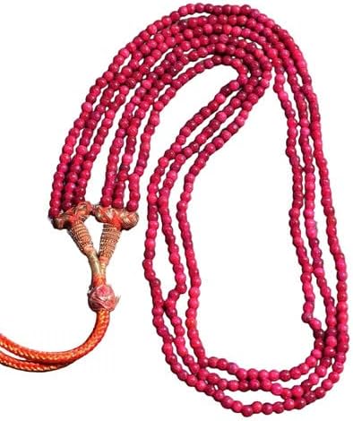 185 Cts Enhanced 3 Strand Red Ruby Round Shape Beaded Womens Necklace CHIK_NECKLACE-31691
