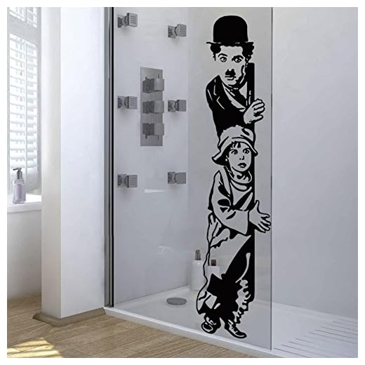 IDEAVINILO Vinilo Decorativo Charles Chaplin, The Kid. Color Negro. Medidas: 30x110cm.