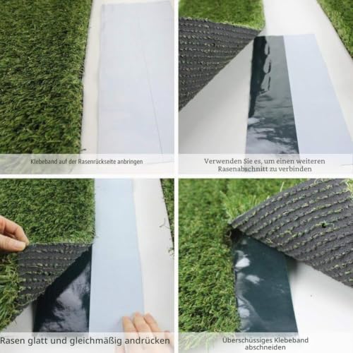 Sumnos Kunstrasenband Fugenband für Kunstrasen Nahtband Selbstklebend Fugenband Rasen Verbindung Kunstrasen Rasenteppich (15 cm x 5 m)