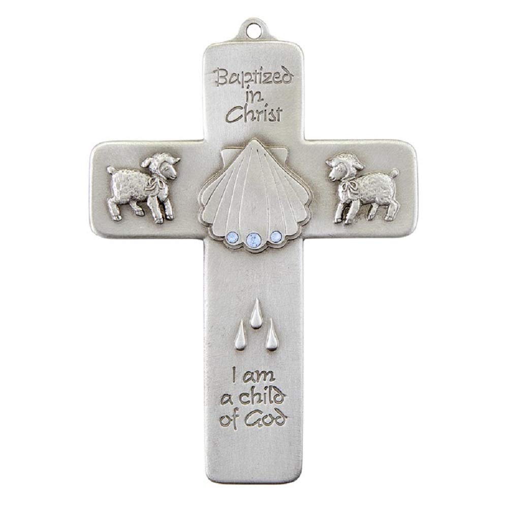 Cruz Baptized in Christ duradera de 5 pulgadas que no se oscurece con cristal 2