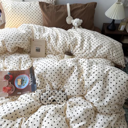 TOYROOM Chic Black Polka Dot White Dorm Duvet Cover Twin XL