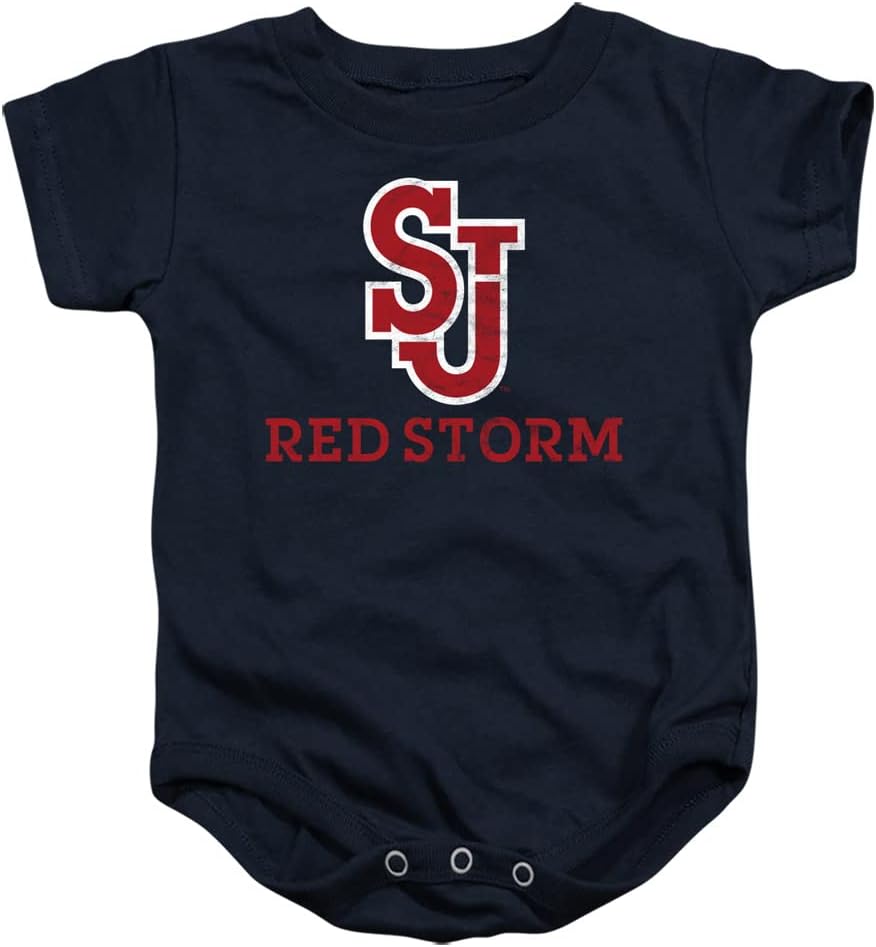 St. John's University Official Red Storm Logo Unisex Infant Snap Suit for Baby