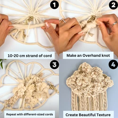 Bochiknot 9Mm Thick Macrame Cord - Macrame Supplies Cotton Rope - Macrame Cotton Cord For Crafts - Macrame Rope Colored Cord - Thick Rope For Crafts - Single Strand Macrame String (Natural, 50Yds) #TOP4