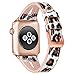 TILON Leopard Bands Compatible for Apple Watch Band 38mm 40mm 41mm/42mm 44mm 45mm, Waterproof Genuine Leather&Soft Silicone Strap Replacement for iWatch Series SE 7 6 5 4 3 2 1 Women Girls