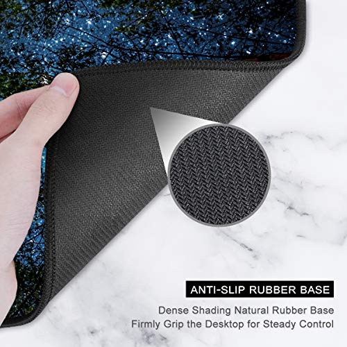 Image of Auhoahsil Large Gaming Mouse Pad, Nature Theme XXL 35.4 x 15.7 in Desk Pad Stitched Non-Slip Rubber Long Computer Mousepad Thin Extended Full Size Desk Mat for Desktop Laptop Wireless Mice, Night Sky