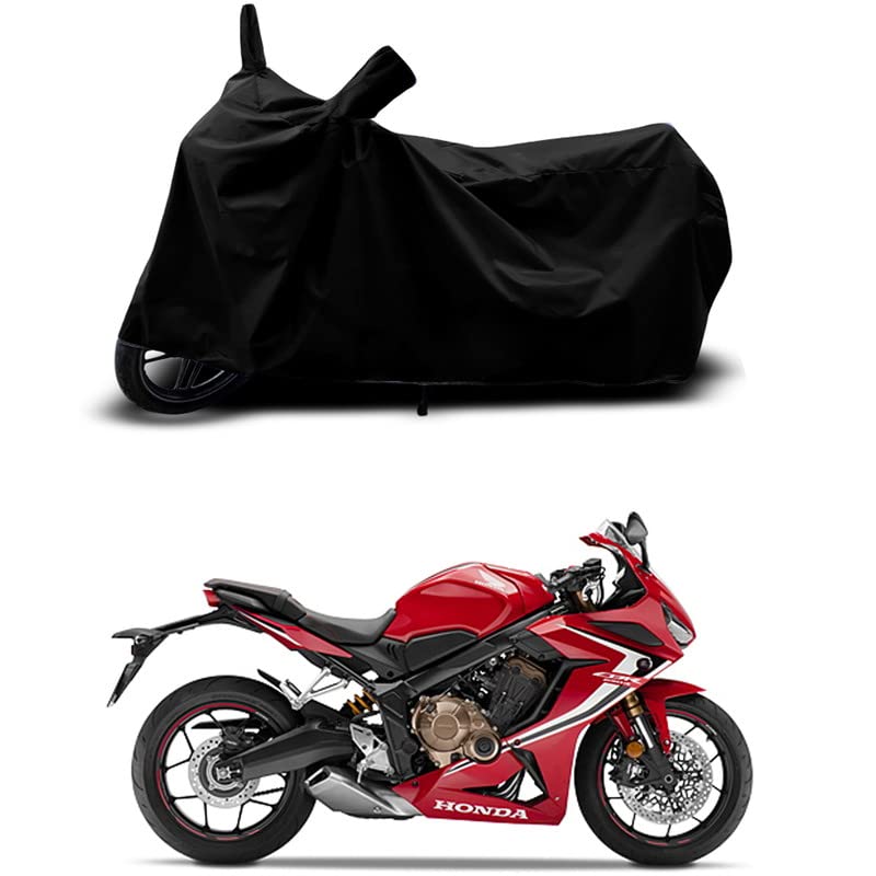 Image of 100% Scratchproof /UV-Rays /Heat Protection /Birds Dropping /Water Resistant /Dust Proof /Waterproof /Full Bike Scooty Two Wheeler Body Cover Compatible for Honda CB650R STD All Varients[Black]