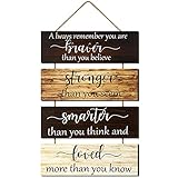 Jetec You are Braver Than You Believe Hanging Wall Sign with Rope Wooden Wall Rope Hanging...