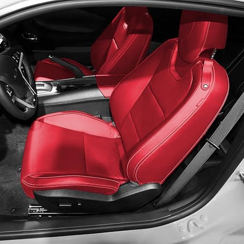 Cosgood Seat Cover for 2010-2015 5th Gen Camaro Coupe LT LS RS SS Custom Fit Interior Upholstery Faux Leather Seat Covers