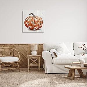 Stupell Industries Orange Fall Botanical Pumpkin Canvas Wall Art, Design by Elizabeth Tyndall, 24 x 24, Gallery Wrapped Canvas Stupell Industries Orange Fall Botanical Pumpkin Canvas Wall Art Design by Elizabeth Tyndall 24 x 24 Gallery Wrapped Canvas