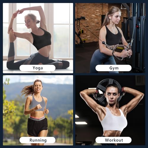 Image of Sports Bra, Workout Tops for Women, Medium Impact Strappy Padded Sports Bras for Women High Support (Medium, 003 Style Black & White & Gray 3pieces)