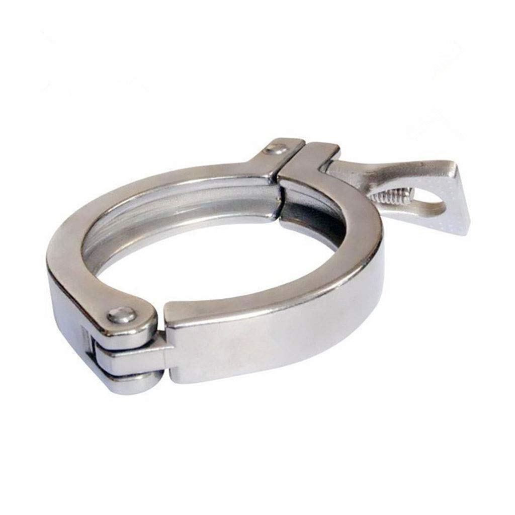 ANWUYANG Raccordo Sanitario A Gomito in Acciaio Inox, 19mm 25mm 32mm 38mm 45mm 51mm 57mm 63mm Tubo Od Feerule + Tri Morsetto + Guarnizione in Silicone (Size : 57mmOD77.5mm)