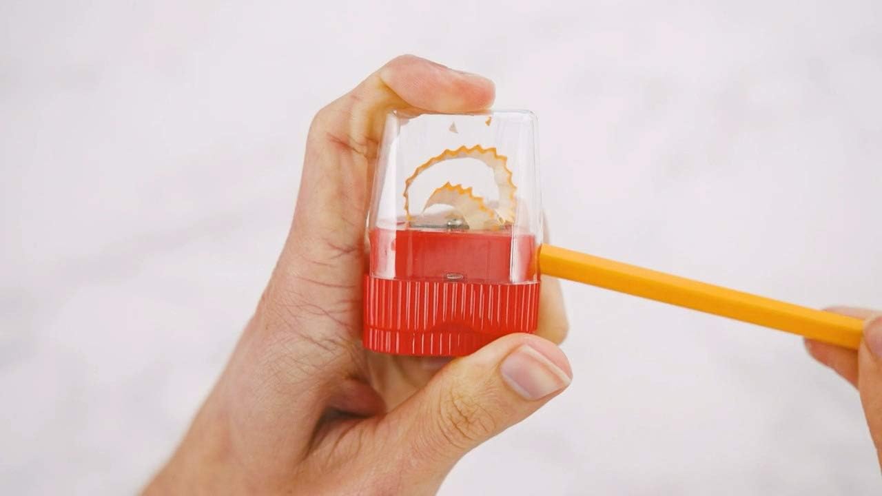 100 Pack Handheld Manual Pencil Sharpeners in Bulk Plastic Pencil Sharpeners for School, Kids, Teachers - Use for Colored Pencils, #2 Pencils, Crafts, Art Classrooms, Camp