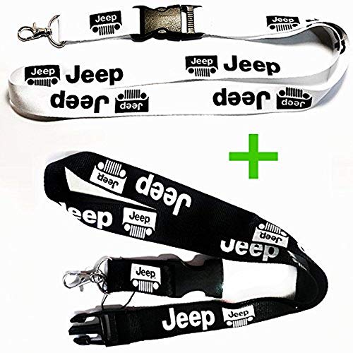 Auto Lanyard Black and White Lanyard Keychain Holder Set