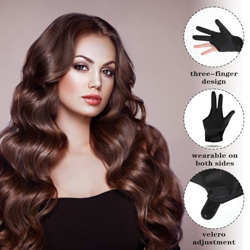 heat resistant gloves for hair styling professional curling wand glove 3 finger mittens heat protector glove