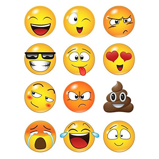 Emoticon Smiling Faces Wall Decal Stickers. #6052 (6 inch Faces)