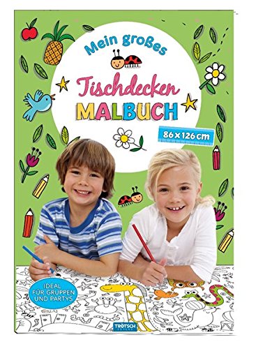 Preisvergleich Produktbild Mein großes Tischdecken-Malbuch grün: 86 x 126 cm!