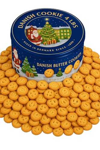 Premium Danish Butter Cookies Gift Box – Holiday Butter Cookie Tin with rich, buttery flavor and a crisp, melt-in-your-mouth texture. Christmas Ready Gift for Friends &amp; Family, 64 ounces Festive Assortment