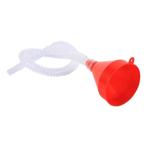 Yosoo Juego de embudo de plástico, universal, mini embudo rojo flexible para automóvil, motocicleta, camión, furgoneta, vehículo, plástico, embudo