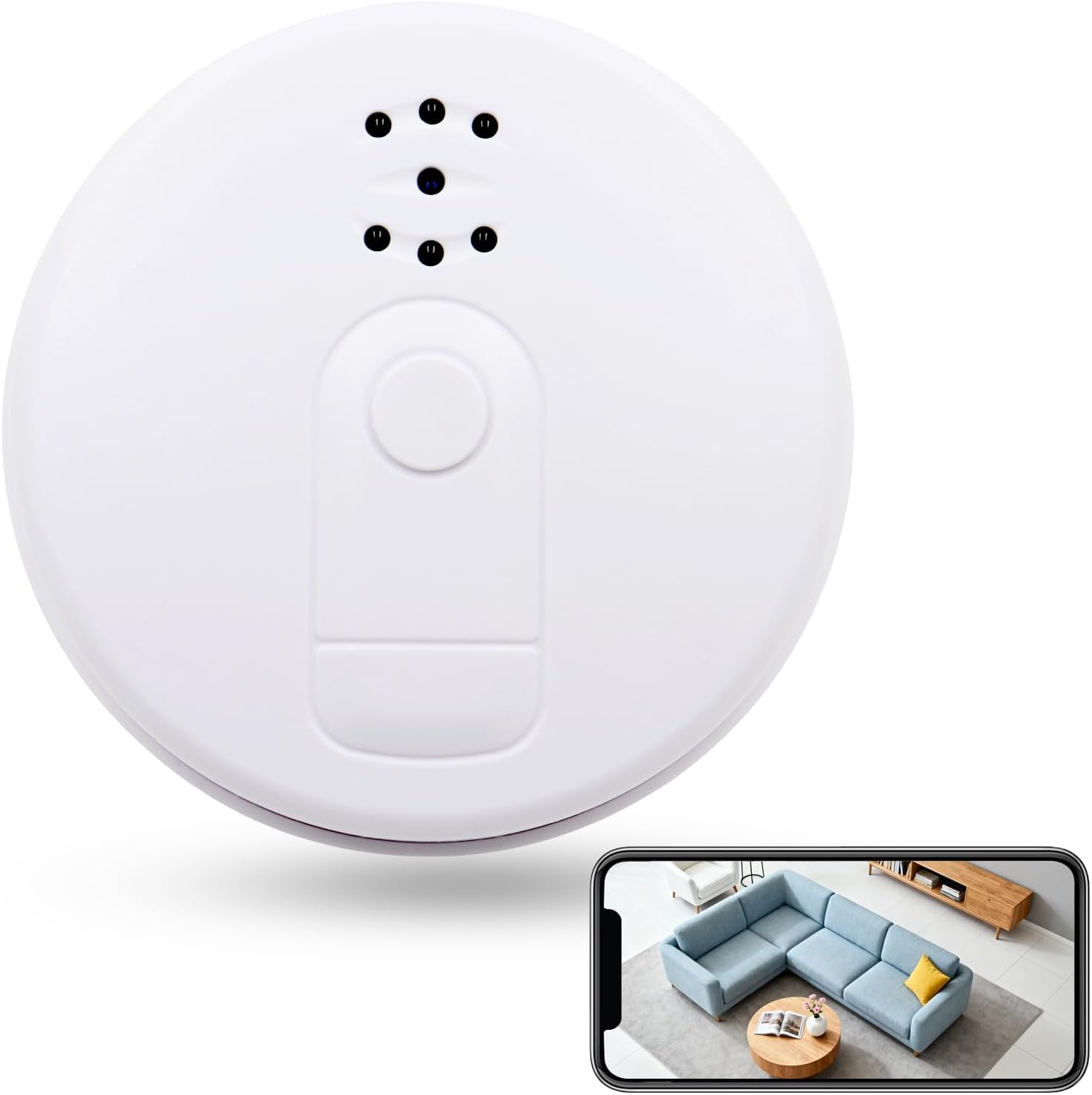 Wireless Security Camera Indoor Surveillance, FHD 1080P Rechargeable Battery Powered Guard House Security Camera, Continuous Recording Room Indoor WiFi Security Camera with Night Vision