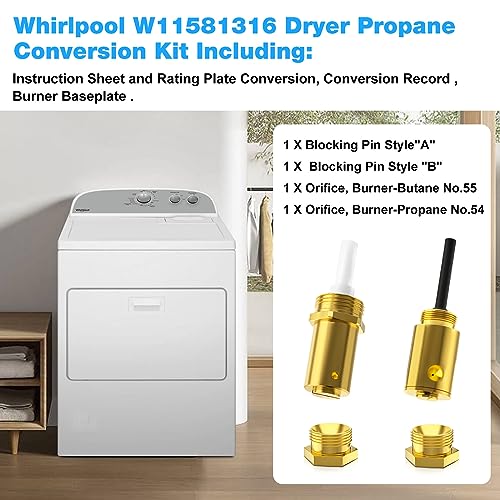 Jiotar W11581316 GAS DRYER PROPANE CONVERSION W11581316 Gas Dryer Lp Conversion Kit thumb #4