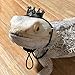 KUNBIUH 2Pcs Lizard Crown Necklace Set Metal Lizard Outfit Reptile Clothes Accessories Lizard Photo Props for Bearded Dragons Iguana Amphibians and Other Small Animals (Black)