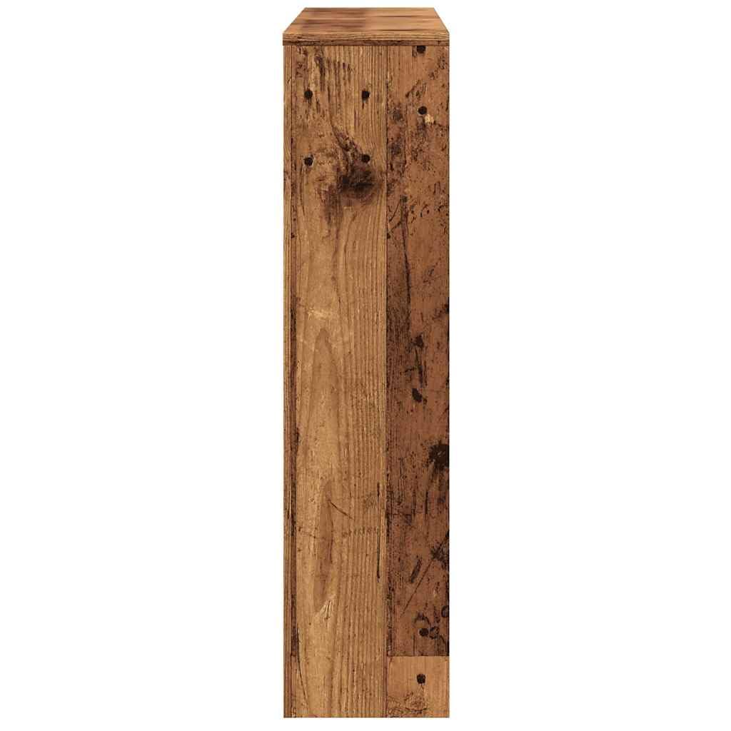 Revestimiento para radiadores de aspecto de madera vieja, 149 x 20 x 82 cm, material de madera con diseño de lamas, práctico estante para salón, fácil de limpiar, duradero, adecuado para