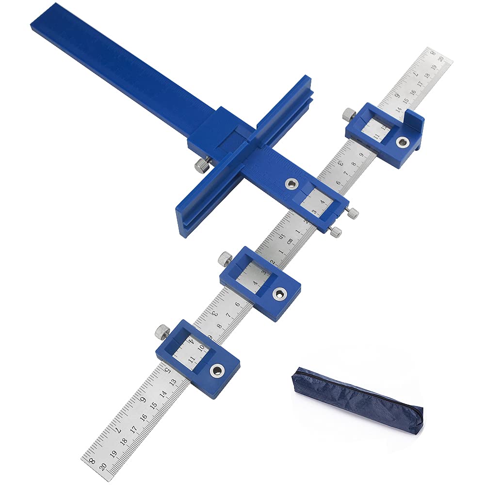 WMYCONGCONG Cabinet Hardware Jig, Punch Locator Drill Guide, Wood Drilling Dowelling Guide for Installation of Handles Knobs on Doors and Drawer, Cabinet Handles and Pulls Template Tool